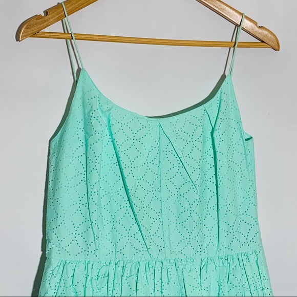 J. Crew Dresses & Skirts - J crew aqua green eyelet sundress w pockets, Sz 4